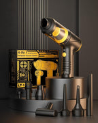 Handheld Vacuum Cleaner 21000Pa Suction with Brushless Motor, 4-in-1 Portable Mini Car Vacuum with 2 Suction Modes, Cordless Vacuum with LED Light, Type-C Charge for Car, Office Desk, Keyboards