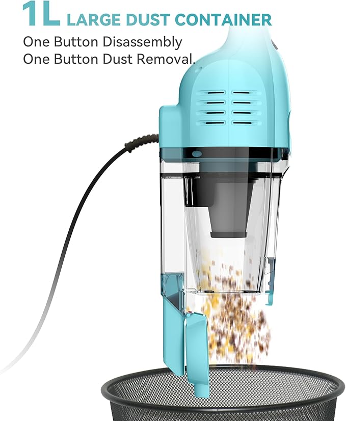 Vazone R6X Corded Stick Vacuum Cleaners for Home, 30000pa Powerful Suction Stick Vacuum with 16Ft Cord, 2 in 1 Lightweight Vacuum Cleaner for Hard Floor Pet Hair (Green)