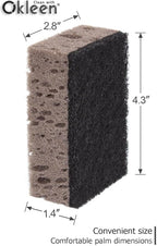 Taupe Multi Use Scrub Sponges. Made in Europe. 9 Pack, 4.3x2.8x1.4 inches. Best Odorless Durable Brown Heavy Duty Scrubber for Kitchen and Household Cleaning