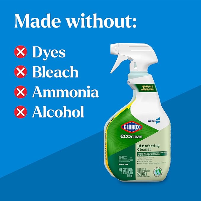 Clorox CloroxPro EcoClean Disinfecting Cleaner Spray Bottle, 32 Fluid Ounces