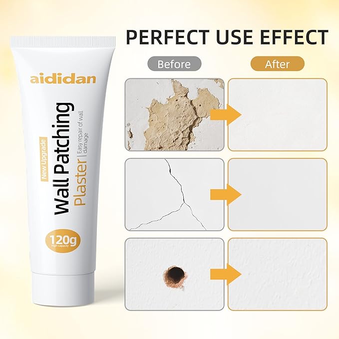 2pcs Drywall Repair Kit Hole Repair Patch Kits Wall Spackle Repair Paste Wall Mending Agent Quick Fix Solution for Home Wall, White Repair Putty Plaster Dent & Wood Scratch Repair