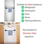 2 Pieces Magnetic Towel Bar for Refrigerator, Magnetic Towel Holder Towel Hook Hanger for Fridge, Kitchen Stove, Oven, Dishwasher, Sink Laundry Washing Machine Black
