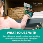 Tru Earth Fabric Softener Strips for Washing Machine, Alternative to Fabric Softener Liquid and Pods, Unscented Fragrance Free, Up to 64 Loads Per 32-Count