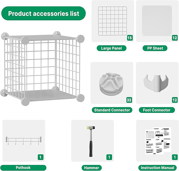 Wire Cube Storage Organizer, 6 Cubes Converted into 7 Cubes, Sturdy Metal Grids Storage Shelf Closet Shelving Units and Storage, Shelves for Bedroom LIvingroom Office