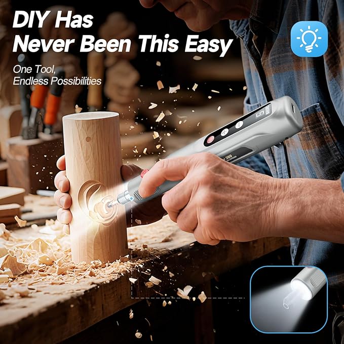Mini Cordless Rotary Tool Kit, 5-Speed 4.2V USB Rechargeable Engraving & Sanding Tool with 105 Accessories, Compact Rotary Tool for Resin Craft, Polishing, Drilling, DIY Projects