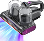 Mattress Vacuum Bed Vacuum Cleaner 16Kpa Suction 253.7nm UV-C Light, 140°F Heated Air, 30000 RPM Brushroll, Ultrasonic, HEPA Filter, Handheld Vacuums for Carpet/Sofa, 500W Corded, (Dark Gray)