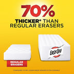 Easy‑Off Heavy Duty 2‑in‑1 Ultra Thick Eraser & Degreasing Formula, 3 Multi‑Use Cleaning Pads — Cuts Through Tough Grease & Grime in Seconds