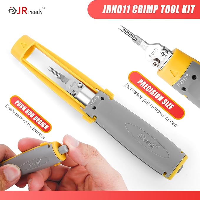 JRready ST6546 Mini-Fit Jr. 2 4 6 Pin Molex Connector Kit Crimping Tool 4.2mm Pitch Power Wire Connectors Receptacle Plug Housing 18-24AWG Terminals with Crimper Pin Extractor Tool