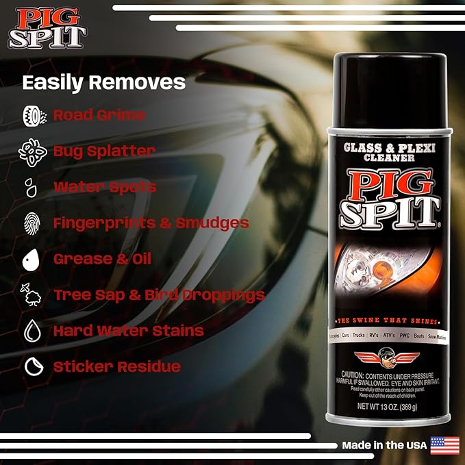 Glass and Plexi Cleaner for a Streak-Free Shine for Home and Automotive Use | 13 oz.| 2-Pack