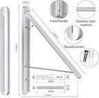 Wall Mounted Clothes Drying Rack - Foldable Indoor Laundry Rack,Space Saving Collapsible Clothes for Bathroom, Dorm, Apartment, RV, Laundry Room Organization.(Silver-Aluminum)