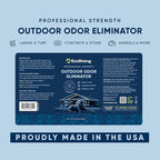 Outdoor Odor Eliminator | Outside Dog Urine Enzyme Cleaner – Powerful Pet, Cat, Animal Scent Deodorizer | Professional Strength for Yard, Turf, Kennels, Patios, Decks (10-2oz Shots with Halo Sprayer)