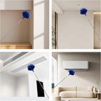 Cobweb Dusters with Extension Pole 100-inch, Spider Web Brush & Ceiling Cleaning Kit, Washable Cleaning Duster Kit with 2 Duster Heads, Cobweb Duster, Corner Brush for Ceiling Fan, Furniture, Home
