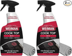 Weiman Daily Cooktop Cleaner with Microfiber Cloth Included for Glass Ceramic and Induction Cook Tops, 22oz (Pack of 2)