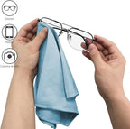 6 Pack Microfiber Glass Cleaning Cloth, 16 Inch X 16 Inch, Lint Free Quickly Clean Window, Glasses, Windshields, Mirrors, and Stainless Steel, Blue