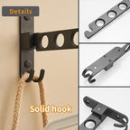 Foldable Drying Rack Clothing Wall Mounted, Metal, Sturdy and Durable, Easy to Install, Multi-Functional, for Outdoor Laundry Room Apartment Camping Trips (Two Pack, Black)