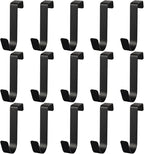 15 Pack Over The Cabinet Door Hooks, Cabinet Drawer Organizer, Metal Cabinet Hooks for Hanging Stocking Clothes Towels (Black)