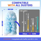 Heavy Duty Duster Refills for Swiffer Duster (40 Count) | 360° Unscented Disposable Multisurface Dusters with 1 Handle- for Home, Blinds, Fans & Corners, Blue