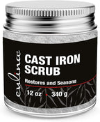 Culina Cast Iron Cleaning & Restoring Scrub | Removes Rust Without Scratching & Care Before Cleaning, Washing & Seasoning | 100% Natural | for Cast Iron Skillets, Pans & Cookware
