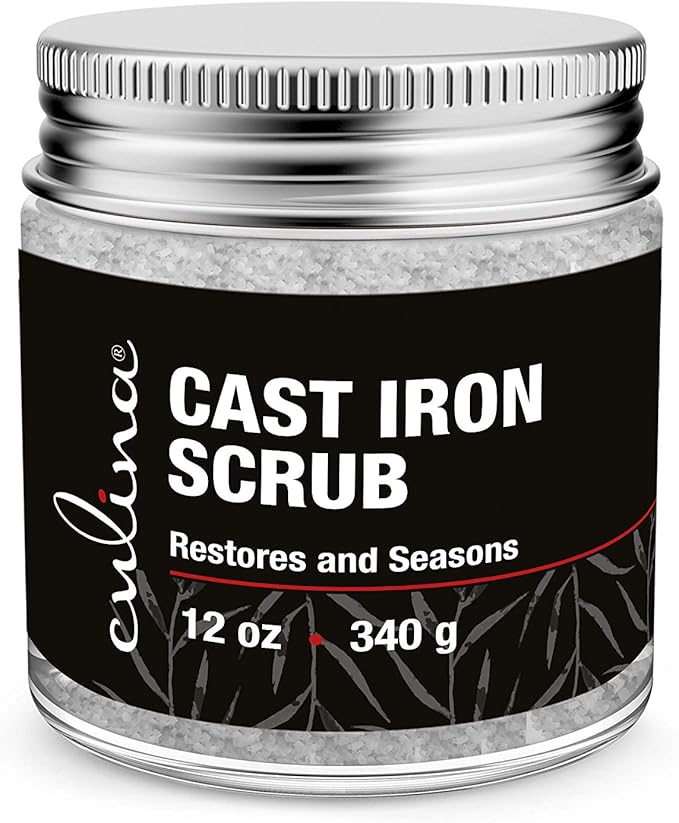 Culina Cast Iron Cleaning & Restoring Scrub | Removes Rust Without Scratching & Care Before Cleaning, Washing & Seasoning | 100% Natural | for Cast Iron Skillets, Pans & Cookware