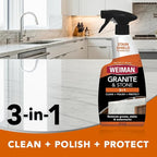 Weiman Stone & Granite Countertop Cleaner and Sealer Kit – Clean, Polish & Protect Natural Stone & Granite Sealer – Streak-Free – Safe for Granite, Marble & Quartz – 2 Pack (24 oz Each)