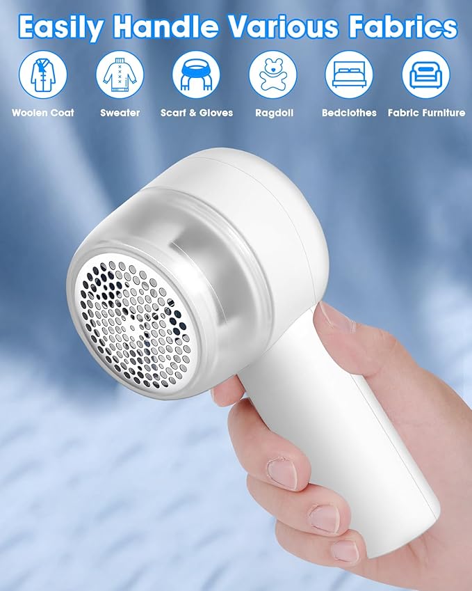 Lint Remover,Fabric Shaver for Clothes,Electric Lint Shaver Rechargeable Long-Lasting Battery,Portable Clothes Shaver Pill Remover,Large Shaving Area 2 Speeds Effortlessly Cut Fuzz Ball Pilling