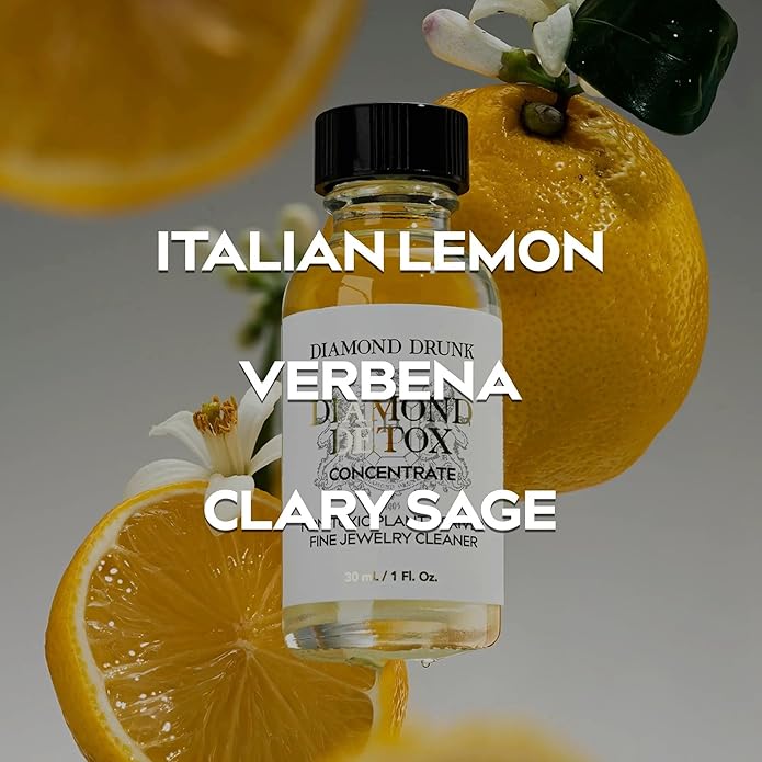 Diamond Drunk The Starter Collections - Non-Toxic, Fine Jewelry Cleaning Kit for Diamond, Gold, & Platinum Rings & More - 2 Months Supply of Safe, Sustainable Cleaner to Restore Shine - Patented Bauble Basket & Reusable Vessel