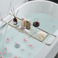 Stainless Steel Bathtub Caddy Tray, Expandable Bathtub Holder Table, Adjustable Bathroom Tray, Bath Organizer Tub Shelf,Gold,26.8~35.4in
