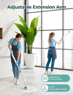 Sweepulire Electric Spin Scrubber SW1, Shower Scrubber with Long Handle, 2 Spin Speeds, Electric Bathroom Scrubber with 8 Replacement Heads, Bath Tub Cleaner Brush for Floor, Tub, Shower, Tile