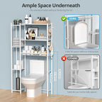 Over The Toilet Storage Organizer - 7 Tiers Space Saving Bathroom Shelves, Adjustable Above Toilet Shelf Rack, Metal Organizer Shelf Over Toilet for Bathroom Storage and Organization, White