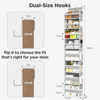 Over The Door Organizer, 8 Shelf Door Hanging Organizers with 8 Large Capacity Pockets, Back of Door Organizer Storage Hanging Shelves for Closet Bathroom Bedroom Nursery