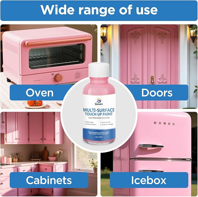 Appliance Paint Appliance Touch Up Paint High-Gloss Pink Surface Touch Up Paint Pen Scratch Repair for Appliances Refrigerator Metal Surfaces Dishwasher Dryer Microwave Washers