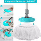 Plastic Mop Base Replacement for RinseWise Spin Mop Bucket,Replacement Mop Parts, Mop Accessories for Household Cleaning, Floor Mop Parts-White