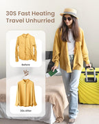 Travel Steamer for Clothes,100-240V Portable Garment Steamer, Steamer＆Iron 2 In 1,30s Fast Heat-up,120ml Water Tank,Large Ceramic Heat Panel,HandheldSteamer for Global ＆ Europe Traveling,Silver