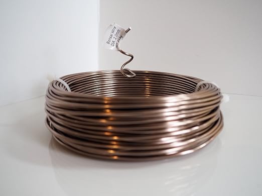 Anodized Aluminum 2.0mm Bonsai Training Wire 250g Large Roll (95 feet) - Choose Your Size and Color (2.0mm, Brown)