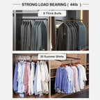 Pull Down Closet Rod for Hanging Clothes, Retractable Wardrobe Hanger for Cabinet Inside Width 21.6"~26", Aluminium alloy Tubing with Plastic Housing, 44 lb Weight Rating