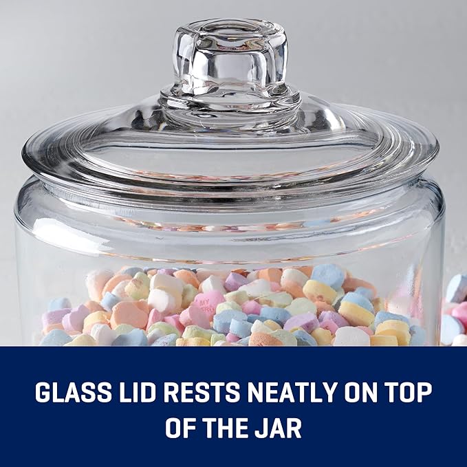 Anchor Hocking Heritage Hill 1 Gallon Glass Jar with Lid, Set of 2