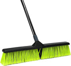 24-Inch Push Broom Outdoor with Stiff Bristle, Heavy Duty Broom Brush with 63” Long Handle for Deck Patio Driveway Garage Warehouse Shop Floor Sweeping & Scrubbing