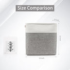 13x13 Cube Storage Bins, Collapsible Fabric Storage Box, 4 Pack Closet Baskets with Handles for Organizing, Shelf, Toys, Clothes, Home, Office, Nursery (Grey&White)