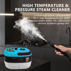 Handheld Steam Cleaner, 2500W Pressurized Steam Cleaner with 3 Brush Heads, Portable Steam Cleaner for Home, Car, Furniture, Kitchen, Bathroom and Wall, Blue