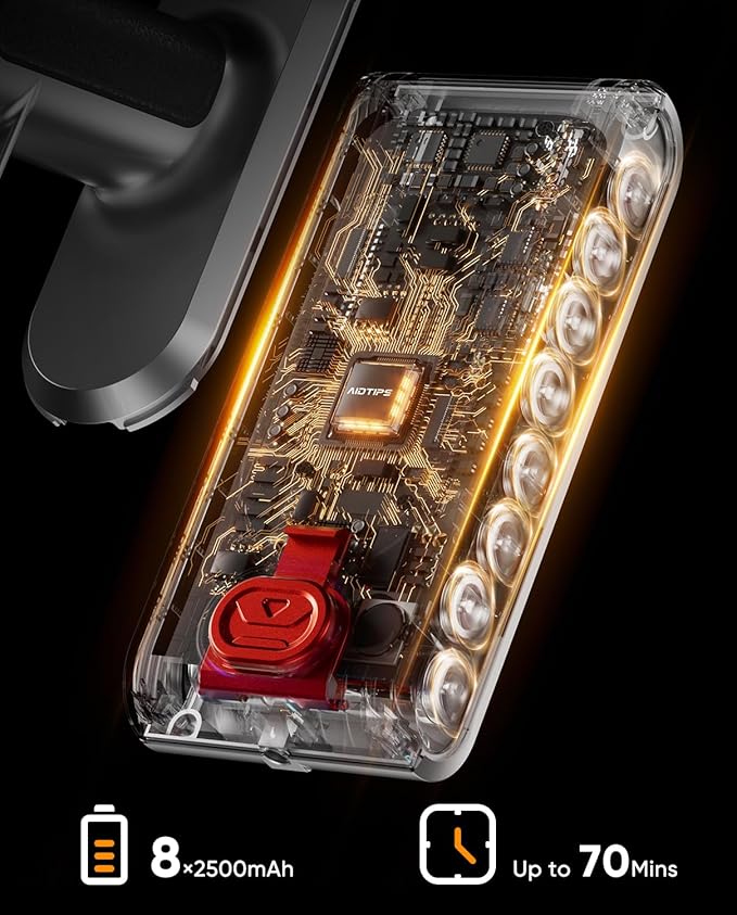 Cordless Vacuum Cleaner, 600W/50KPA, Max 70 Mins Runtime, Self-Standing Vacuum Cleaners for Home, Anti-Tangle Stick Vacuum, Smart Display Vacuum Cordless with 1.8L Cup for Pet Hair/Carpet (Gold)