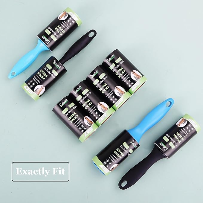 4 inch Lint Roller Refills for Evercare and Others, Extra Sticky All Purpose Pet Hair Lint Roller Refills 4 Pack, 90 Sheets per Refill, 360 Sheets Total (Inside Dia. 1 1/2 inch)