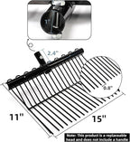 Pitch Manure Fork Head, Metal Pitch Fork for Garden, Durable Digging Fork Rake Head Replacement with Angled Tines, Stable Pitchforks Scoop for Mulch Horse Stall Picking up Hay Animal