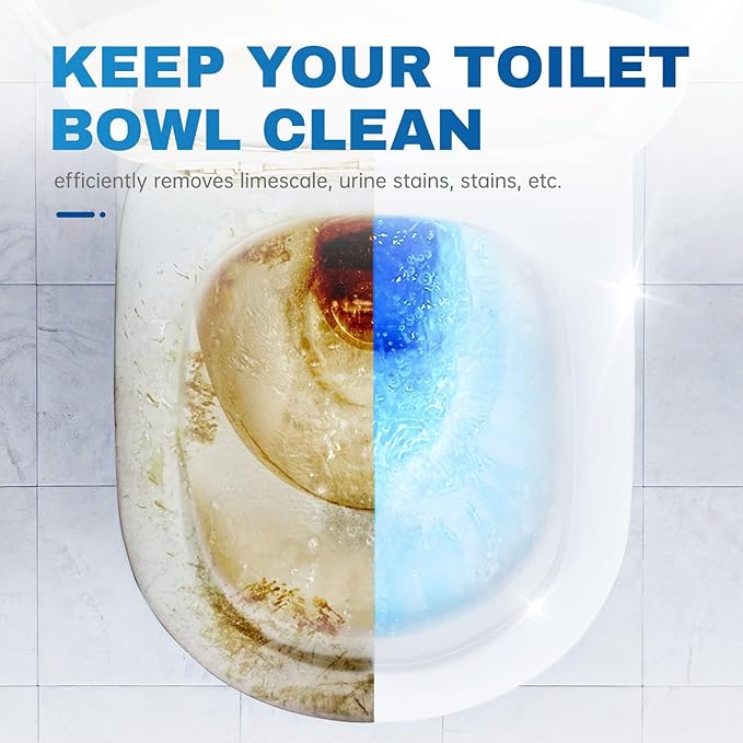 Vacplus Toilet Bowl Cleaners - 6 Pack, Krazy Clean Automatic Long-Lasting Toilet Cleaner Bottles, Easy-to-Use & Powerful Cleaning
