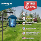 Flowtron Electric Bug Zapper 1/2 Acre Outdoor Insect Control with Dual Lure Method, 15W UV Light & Octenol Attractant for Fly & Mosquito, 5600V Kill Grid, Made in USA, UL Certified - Blue Color