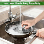 4PCS Steel Wool Scrubber Pads, Stainless Steel Scrubber Set with 3Pcs Steel Wool Pads, Steel Scrubber for Dishes, Ideal for Cleaning Cast Iron, Pots, Pans, Grills, Stoves, Sink, Kitchen Household