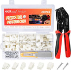 JRready ST6546 Mini-Fit Jr. 2 4 6 Pin Molex Connector Kit Crimping Tool 4.2mm Pitch Power Wire Connectors Receptacle Plug Housing 18-24AWG Terminals with Crimper Pin Extractor Tool