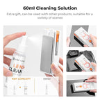 K&F CONCEPT Newly Upgraded 11-in-1 Keyboard Cleaning Kit with Extra 60ml Cleaner - Multifunction Electronic Device Cleaner Set for Cell Phone Tablet PC Camera Keyboard Earbud