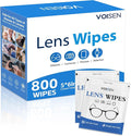 VOISEN Lens Wipes for Eyeglasses,800 Pack Eye Glasses Cleaner Wipes,Pre-Moistened Individually Wrapped Lens Wipes,Non-Scratching Non-Streaking,Safe for Eyeglasses, Goggles, Camera Lens, Phone
