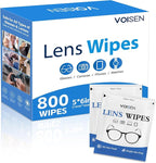 VOISEN Lens Wipes for Eyeglasses,800 Pack Eye Glasses Cleaner Wipes,Pre-Moistened Individually Wrapped Lens Wipes,Non-Scratching Non-Streaking,Safe for Eyeglasses, Goggles, Camera Lens, Phone