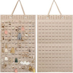Resovo Hanging Earrings Organizer, Earring Holder & 20 Hooks, Holds Up To 300 Pairs, Compact Design, Soft Material, Earring Hanger Earring Display Hanging Organizer for Women Girls -1 Pack
